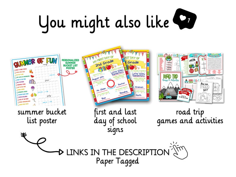 Puede incluir: Un collage de carteles y hojas de actividades imprimibles para el verano, la vuelta al cole y los viajes por carretera. Los carteles presentan dise&ntilde;os y textos coloridos, como "Summer of Fun" y "My First Day of 2nd Grade". Las hojas de actividades incluyen juegos y actividades para ni&ntilde;os.