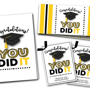 Etiquetas de regalo de graduación, tarjeta de graduación, sobre de dinero de graduación, tarjeta de graduación imprimible, graduado de felicitaciones, descarga instantánea