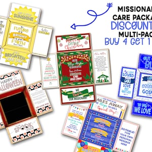 Pacote de cuidados missionários SUD, decorações de caixa missionária para impressão, correspondência missionária, presente missionário, pacote missionário SUD, conjunto com desconto
