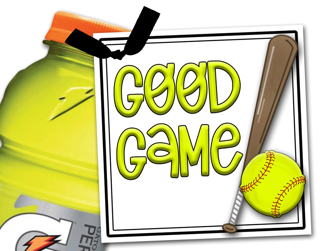 Softball Treat Tags, Softball Good Luck Favor Tags, Good Game, Softball