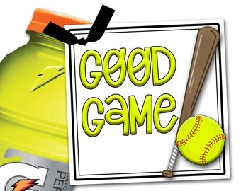 Softball Treat Tags, Softball Good Luck Favor Tags, Good Game, Softball Game Treat Tag, Treat Tag, Softball Tournament, Softball Printable
