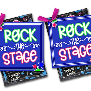 Dance Competition Treat Tags, Cheerleading Good Luck Favor Tags, Rock The Stage, Dance Good Luck Favor, Treat Tags, Team Game, Imprimible