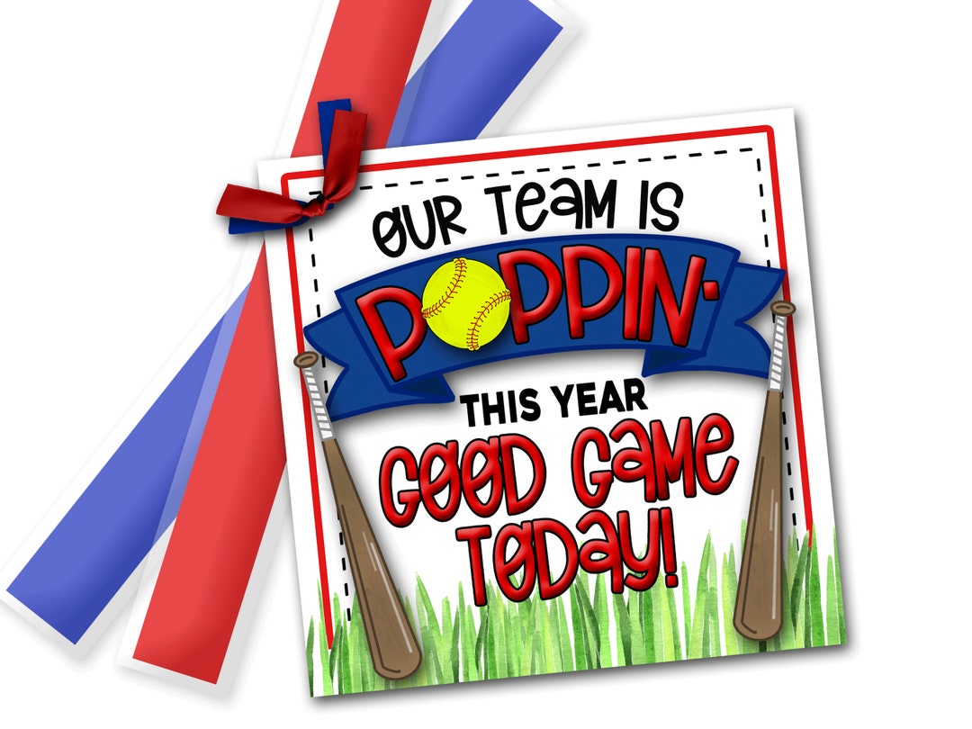 Softball Treat Tags Softball Good Luck Favor Tags Good Game Etsy