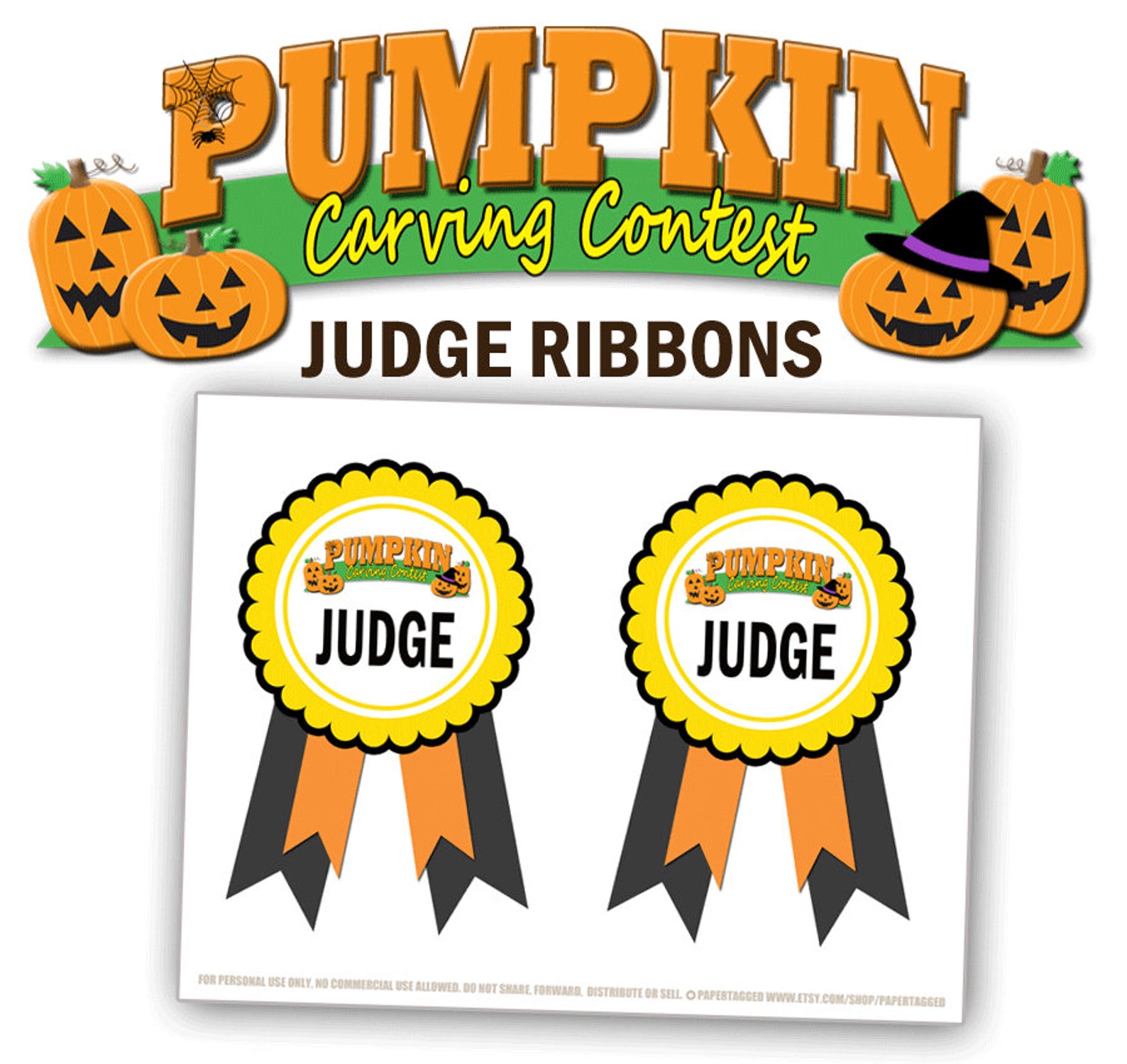 Pumpkin Carving Contest Printable Forms Packet Pumpkin | Etsy