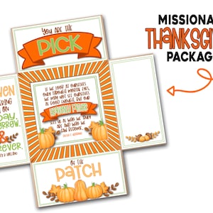 LDS Missionary Fall Package, Printable Missionary Thanksgiving Package, LDS Care Package, LDS Missionary Package, Missionary Mail, Box Decor