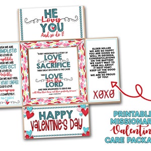 HLT-Missionar-Valentinstag-Pflegepaket, druckbares Missionar-Valentinstag-Paket, HLT-Pflegepaket, HLT-Missionarpaket, Care-Box