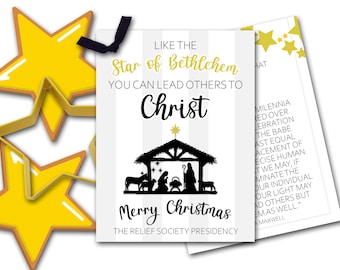 Relief Society Christmas Gift, LDS Relief Society Christmas Gift, Christmas Gift Tags, Latter Day Saint Relief Society, December Ministering