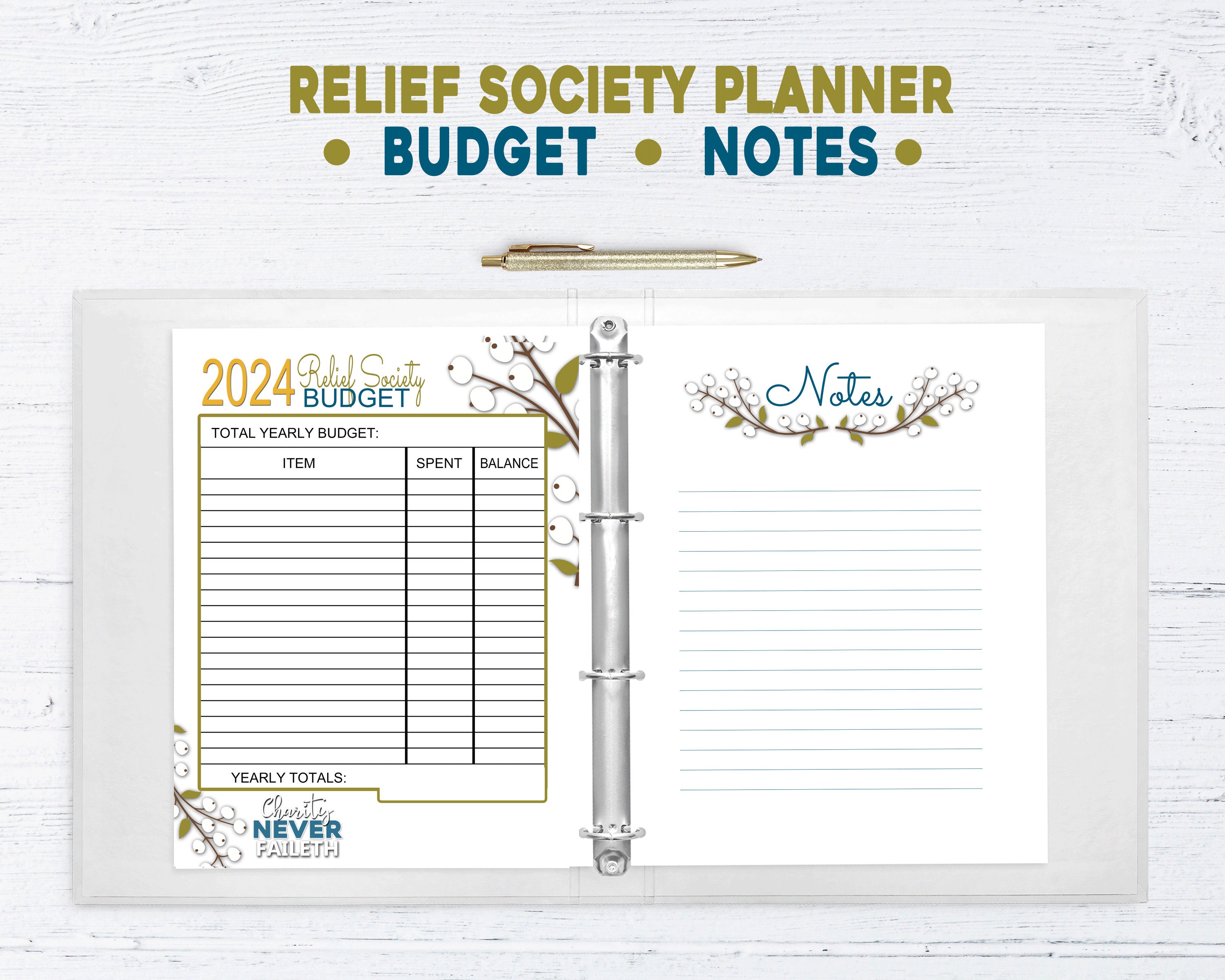 2024 Relief Society Planner, Relief Society Binder, LDS Relief Society  2024, Editable, Printable Instant Download, Calendar, Ministering - Etsy