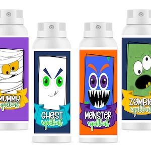 Monster Repellant Wrappers, Mummy Can Wrappers, Monster Go Away Spray Can Wrappers, Angst vor Monstern, Go Away Monster Spray, printable