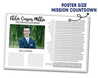 Mission Countdown Poster, LDS Mission Countdown, Latter Day Saint Mission, Mission Countdown, Poster Size, LDS Mission Countdown Poster