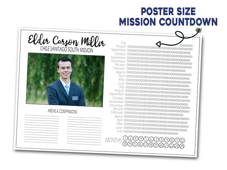 Mission Countdown Poster LDS Mission Countdown Latter Day Etsy