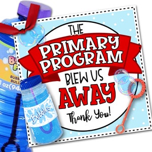 Etiqueta de regalo del programa primario, agradecimiento del programa primario, programa primario SUD, regalo del programa primario, imprimible, etiqueta de regalo de burbujas, nos dejó boquiabiertos