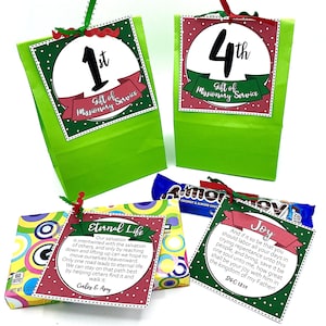 12 Days of Christmas Missionary Gift, Missionary Countdown to Christmas, 12 Days of Christmas Gift Tags, Twelve Days of Christmas Gifts, LDS