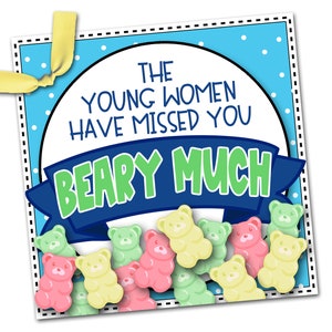 Wir vermissten Sie in den Geschenkanhängern der jungen Frauen, junge Frauen zum Ausdrucken, LDS Junge Frauen Ausdrucke, vermisst Sie Beary viel, Türtropfen