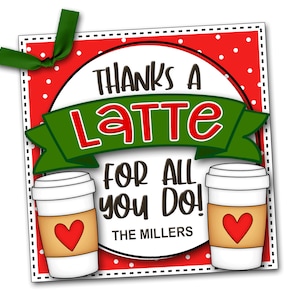 Etiquetas de regalo de café, Gracias por un café con leche, Café de agradecimiento al maestro, Tarjeta de café, Etiqueta de regalo de café con leche, Gracias de negocios, Etiquetas de regalo de agradecimiento, Imprimir