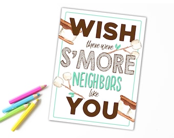 Regalo de vecino, S'More vecinos como tú, etiqueta de regalo de vecino, regalo de agradecimiento de vecino, regalo de Navidad de vecino, último minuto, imprimible