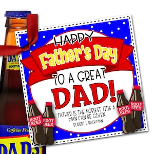 Vatertag Geschenkanhänger, Vatertag Root Beer, An einen großartigen Vater, Pop Vatertagsgeschenk, Ward Vatertagsgeschenk, LDS Vatertag, Kirche, Soda