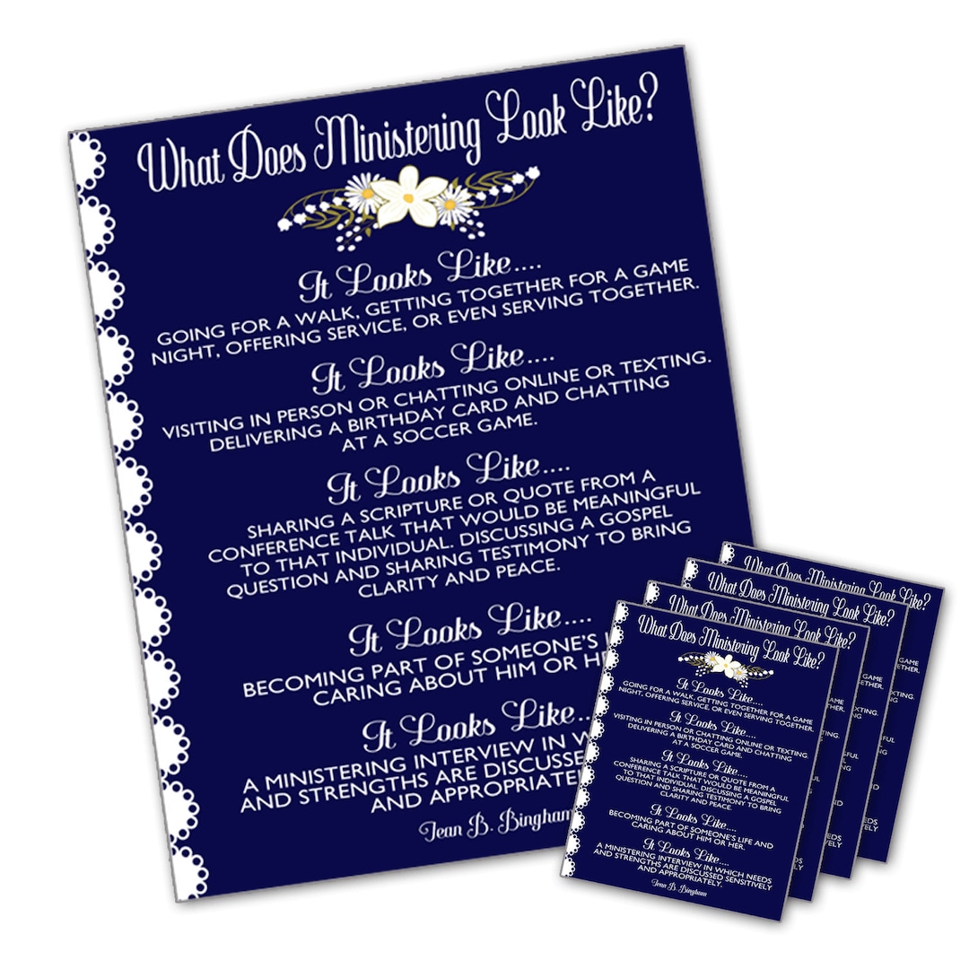 LDS Ministering Handout, Relief Society Handout, Ministering Printables ...