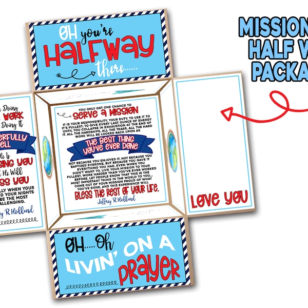LDS Missionary Halfway Care Package, Printable Missionary One Year Package, One Year Out Package, Halfway Package, LDS Missionary Package