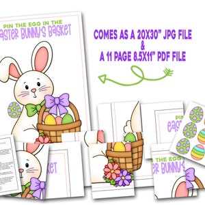 Easter Pin the Egg in the Basket, Easter Game, Printable Easter Party ...