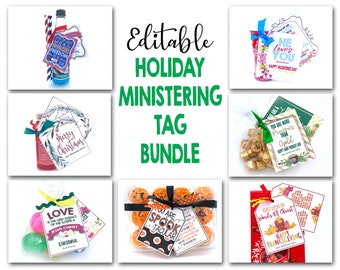 Holiday Ministering Printable Tag Bundle, Latter Day Saint Ministering, LDS Ministering Sister, Young Women Holiday Gift Tag, LDS Prints