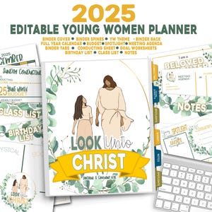 2025 Young Women Planner, Young Women Binder, Look Unto Christ, Young Women 2025, Young Women Binder System, Printable, Youth