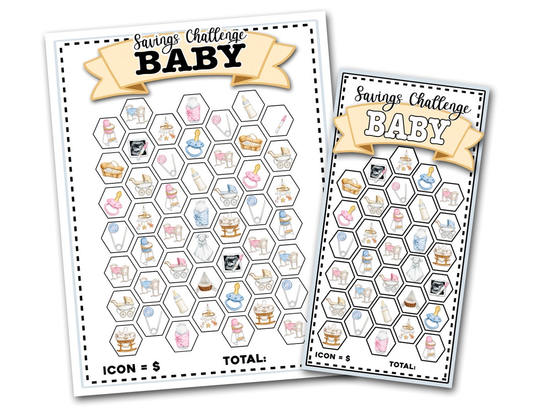 Baby Money Saving Challenge, Savings Tracker, Envelope Money Savings ...