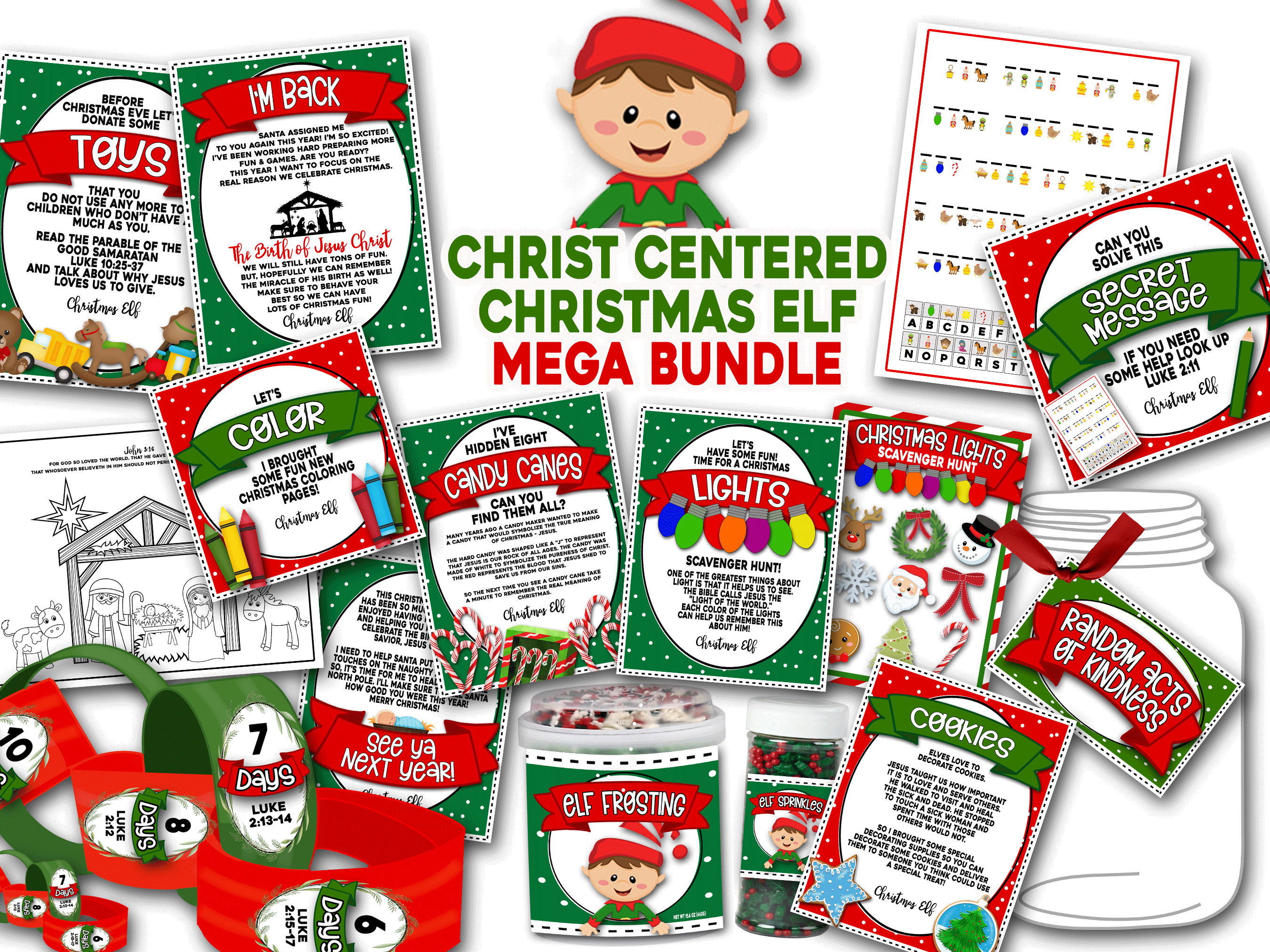Elf Activities, Christ Centered Elf Activities, Elf Props, Christian…