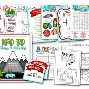 Road Trip-pakket, Road Trip-spellen, Road Trip-activiteiten, Afdrukbaar Road Trip-pakket, Kentekenspel, Familievakantie-ideeën, Autospellen