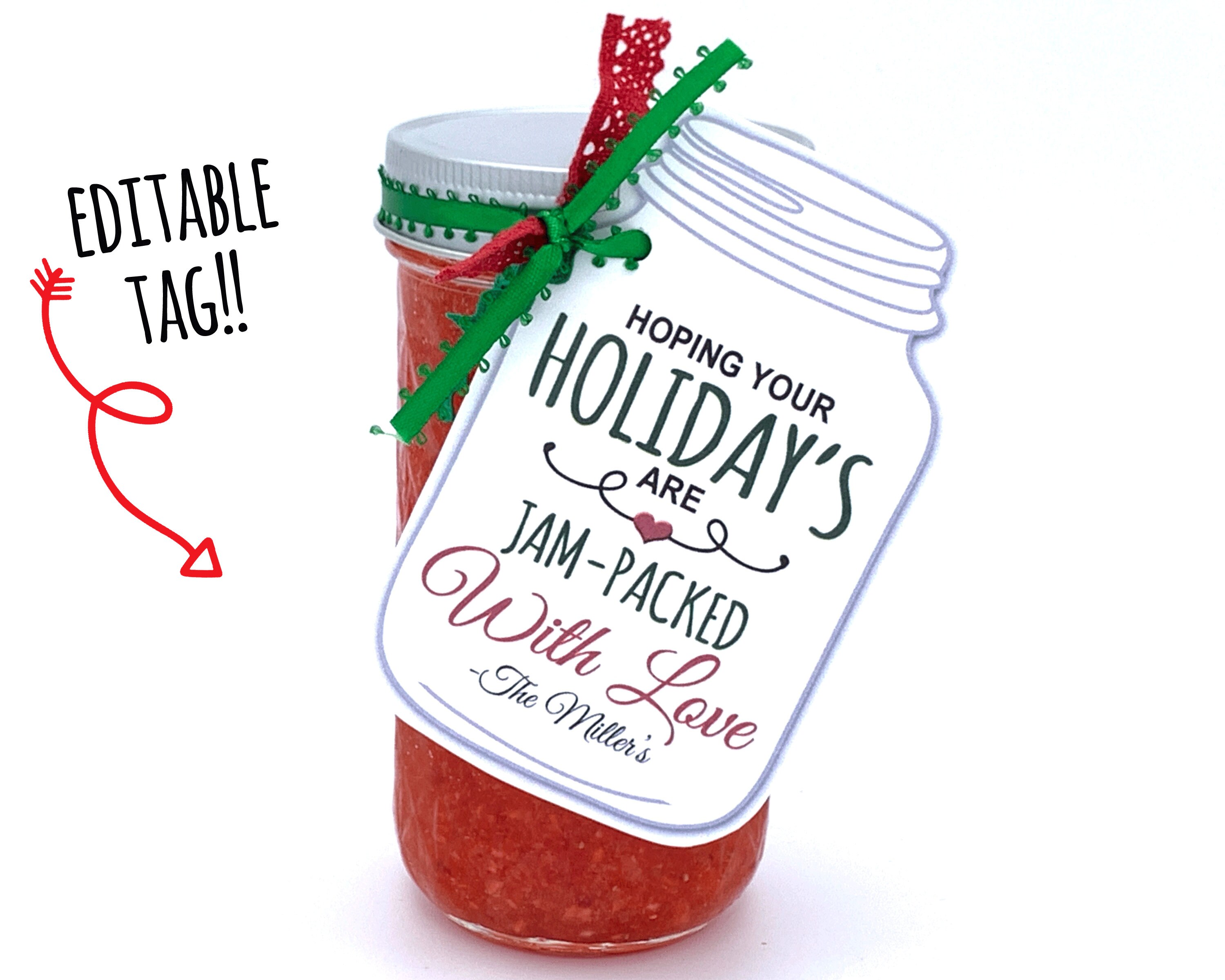 Holiday Gift Tag Jam Packed with Love Holiday Neighbor Gift Etsy