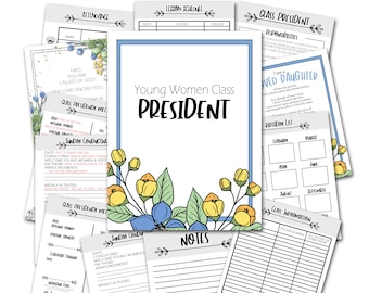 Carpeta de presidencia de clase de las Mujeres Jóvenes, Hojas de responsabilidades de la presidencia de clase de las Mujeres Jóvenes, Hoja de carpeta de presidencia de clase de jóvenes SUD, Imprimir