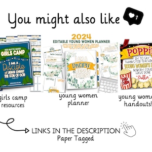 Young Women Class Presidency Responsibilities Sheets, Responsibilities ...