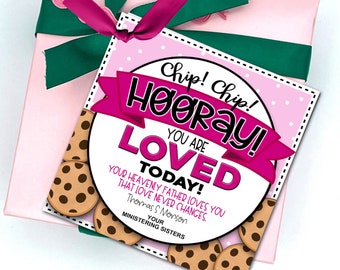 Ministering Gift Tag, Ministering Tag, Cookie Ministering Tag, Gift for Young Women, LDS Relief Society Ministering, Pink Ministering Tags