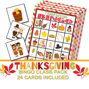 Thanksgiving Party Bingo Game, Class Thanksgiving Party, Class Party Game, Thanksgiving Bingo, Thanksgiving Preschool Game, Fall Class Party