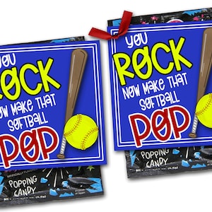 Softball Treat Tags, Softball Good Luck Favor Tags, You Rock Make that Softball Pop, Softball Spiel Treat Tag, Treat Tag, Softball Turnier