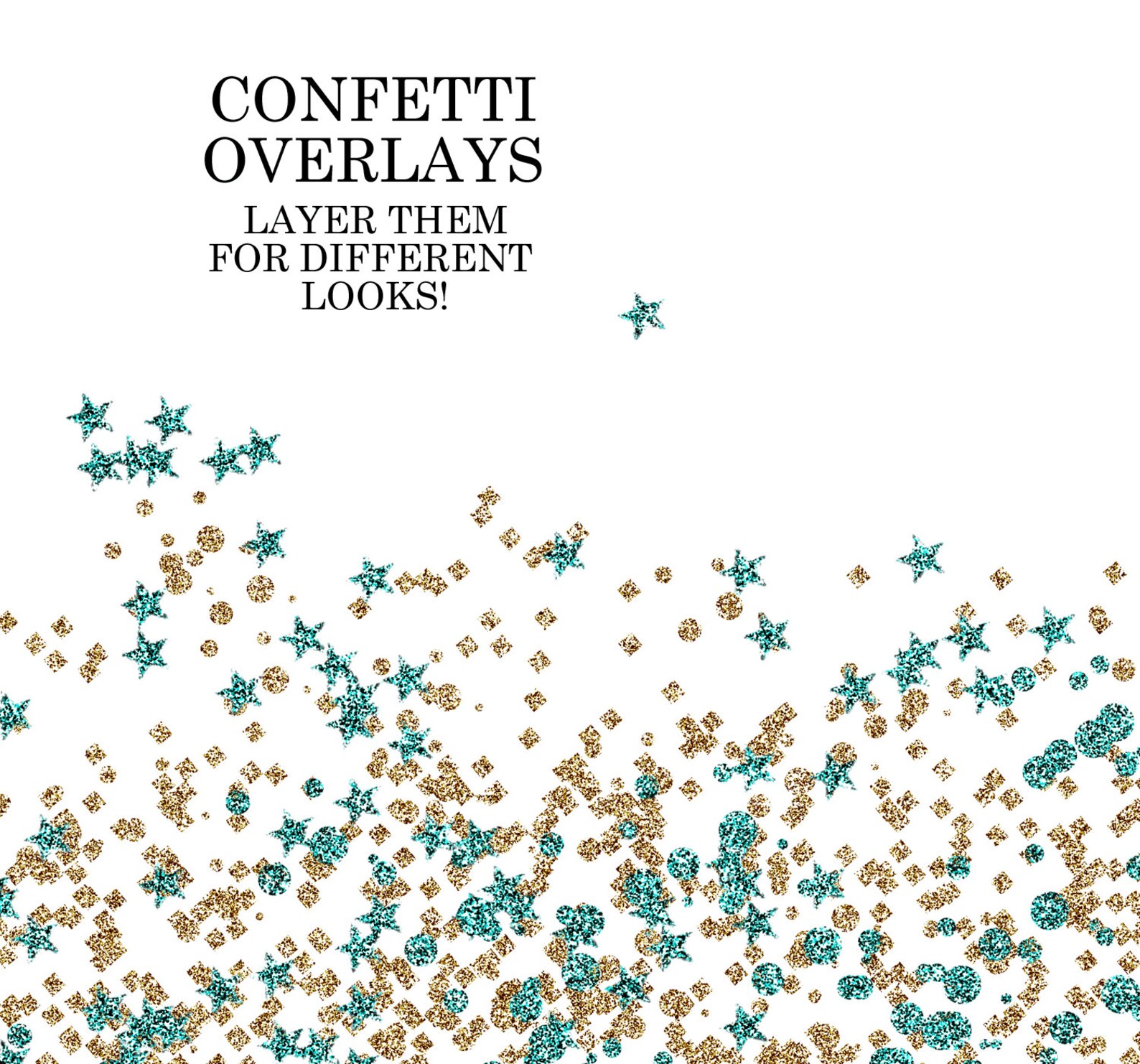Confetti Overlay Digital Clip Art Paper Pack 12 Overlays Etsy