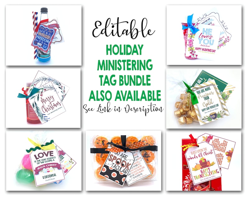Valentines Ministering Gift, February Ministering Card, Ministering Handout, Ministering Idea, LDS Ministering Gift Idea, Printable Tag image 6