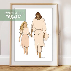 Jesus Christ Art, Christ Portrait, Religious Art, Gift for Young Women, Modern Christian Art, Gift for YW, Blonde Hair, Printable, LDS Art