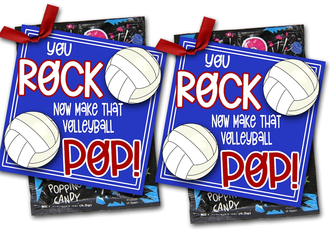 Volleyball Treat Tags Volleyball Good Luck Favor Tags You Etsy