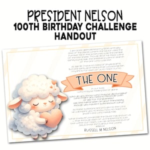President Nelson 100th Birthday Challenge Handout, LDS President Nelson ...