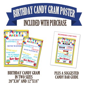Birthday Poster, Candy Bar Poster, Birthday Gift for Friend, Printable ...
