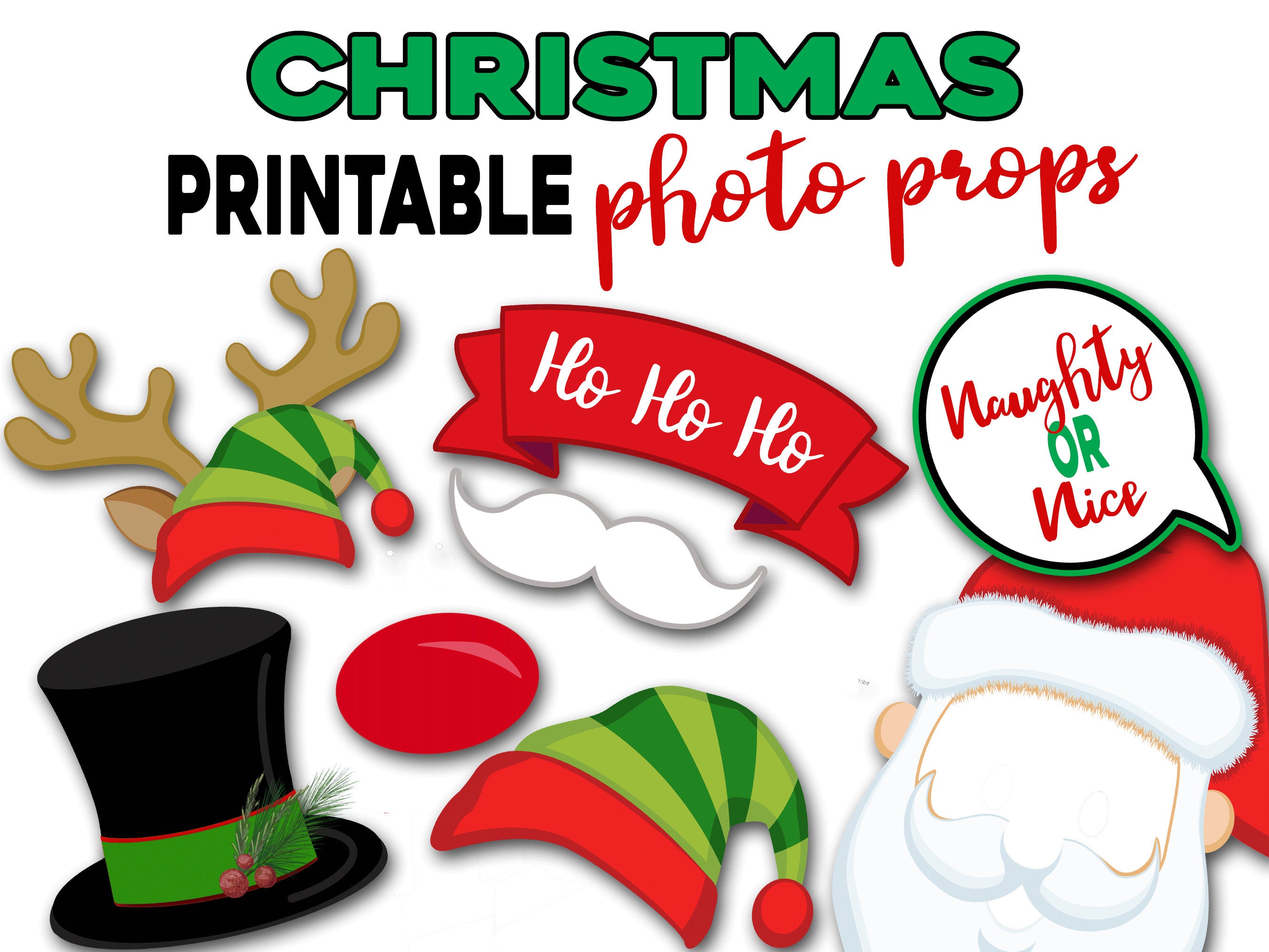 Christmas Photo Booth Props Photo Props for Holiday Party