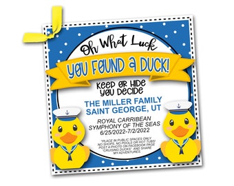 Duck Tags, Cruising Ducks, Rubber Duck Tag, Cruising Duck Game Tags, Editable Details, Printable, Cruise Printables, Instant Download
