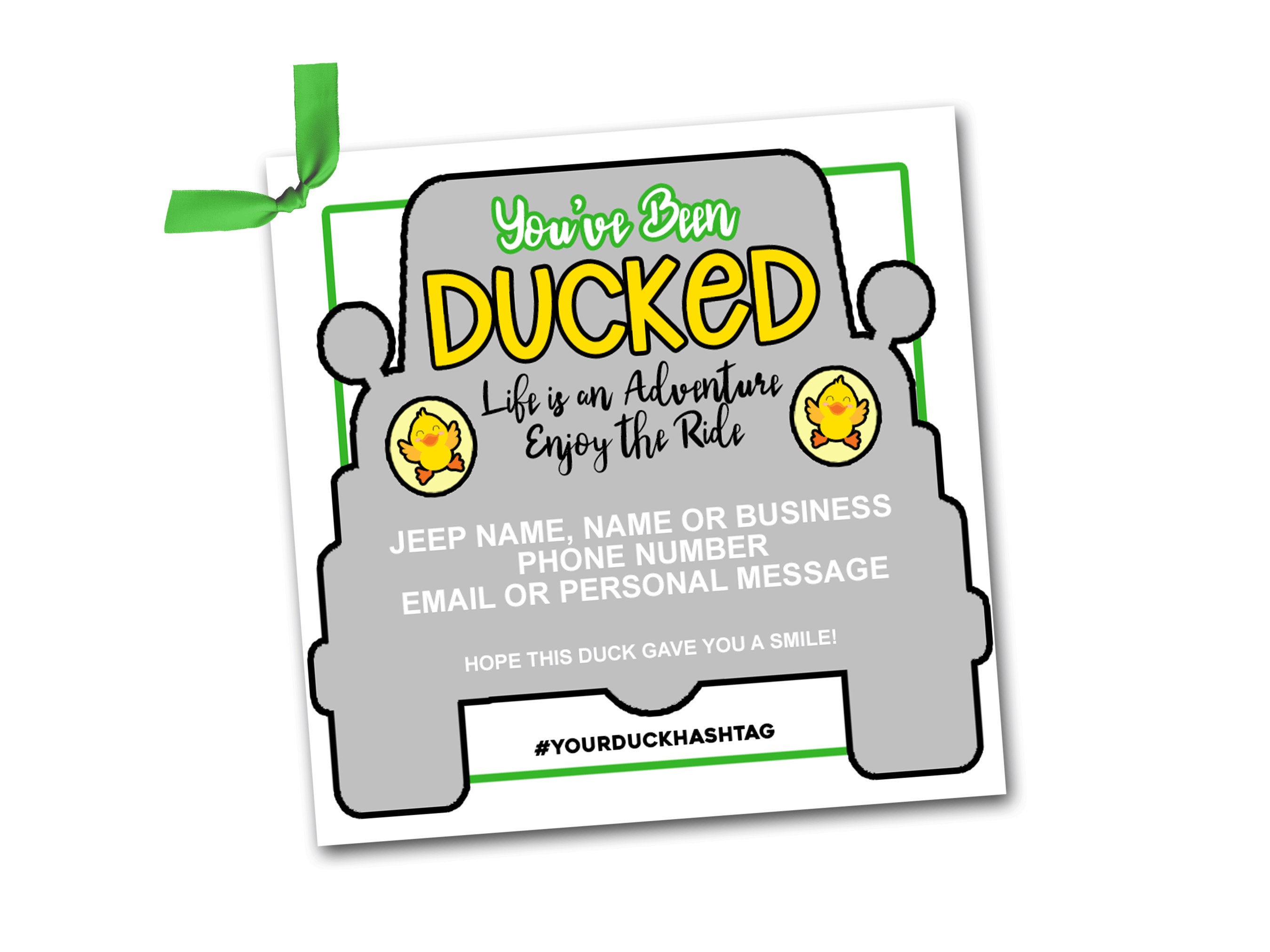 50 Etichette You've Been Ducked A Forma Di Anatra + 50 Elastici – 8,9x5,1 Cm, Personalizzabili, Gioco Divertente Per Amici