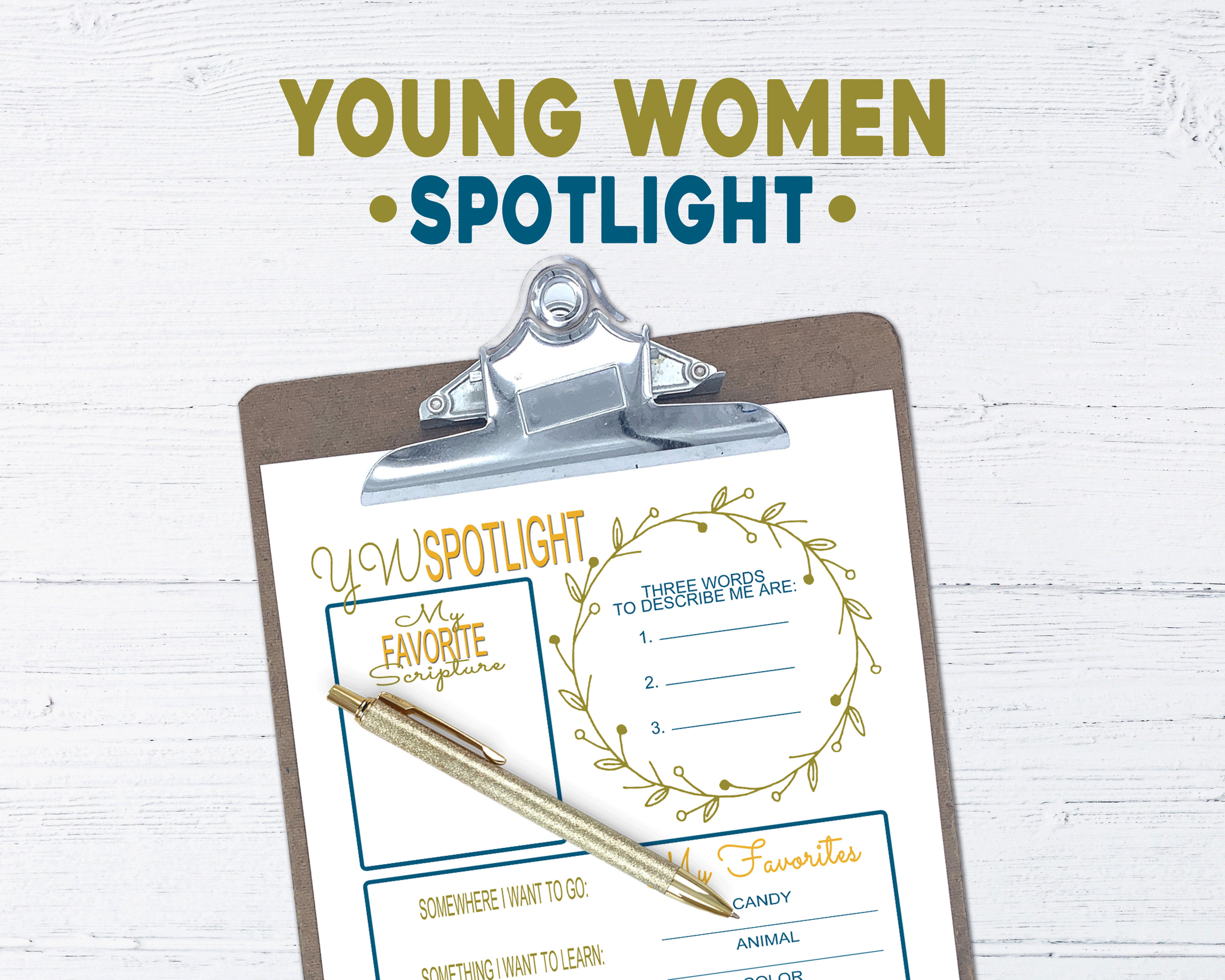 LDS Young Women Spotlight Printable Instant Download LDS Etsy Canada