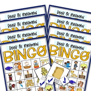 Bingo del Libro de Mormón, Actividades del Libro de Mormón para niños, Ven, sígueme 2024, Bingo Ven, sígueme, Bingo de la Primaria SUD, Imprimible, Niños SUD
