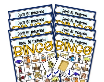 Bingo del Libro de Mormón, Actividades del Libro de Mormón para niños, Ven y sígueme 2024, Ven y sígueme Bingo, Bingo primario SUD, Imprimible, Niños SUD