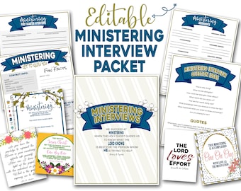 Ministering Interviews Packet, Ministering Interview Assignment Cards, Ministering Interview Handouts, Relief Society Presidency Printable