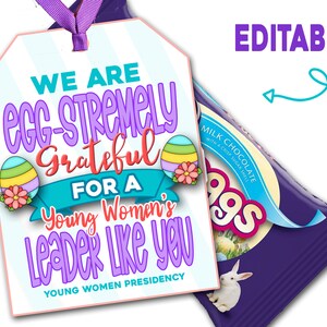 Ostern Junge Frauen Geschenk, HLT Junge Frauen Führer Ostergeschenk, Ostern Junge Frauen Danke, Dankbar für Sie Ostern Tags, druckbare Geschenkanhänger