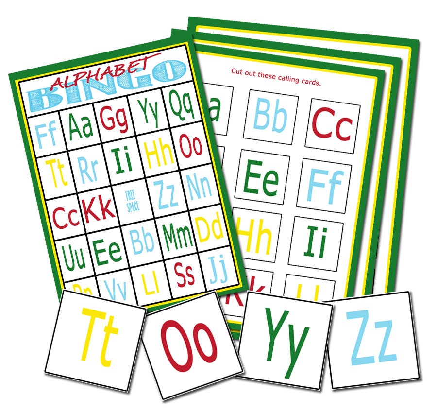 Alphabet Bingo And Letter Matching Game Combo Pack Alphabet Etsy